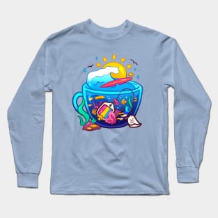 Pride Flag Teacup - Coral Reef Pansexual Long Sleeve T-Shirt